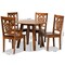 Baxton Studio Mina Modern and Contemporary Transitional Walnut Brown Finished Wood 5-Piece Dining Set 178-11383-10895-Zoro - alternate 9